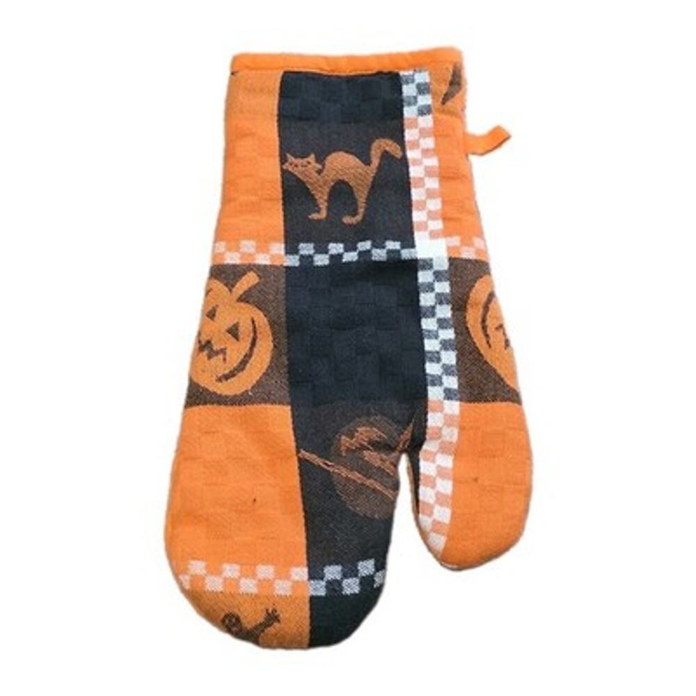 Vintage Halloween Oven Mitt Ghost Pumpkin 90s Spooky Fall